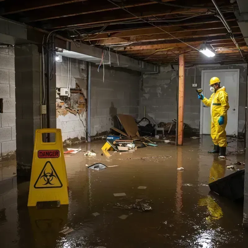 Flooded Basement Electrical Hazard in Corning, IA Property