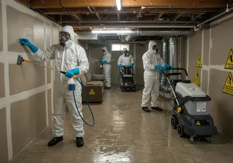 Basement Moisture Removal and Structural Drying process in Corning, IA